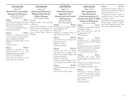 Final Program - Society for Risk Analysis