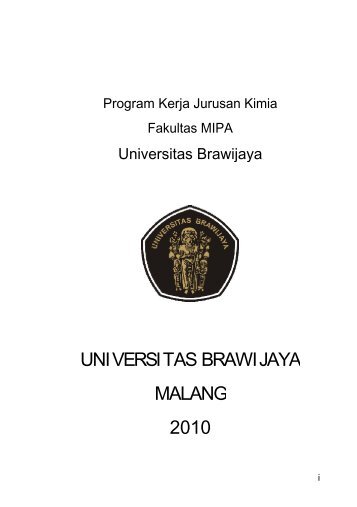 Program Kerja Jurusan Kimia UB - Universitas Brawijaya