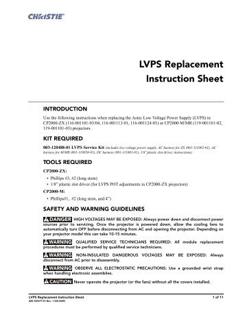 020-100377-01_LIT INST SHT LVPS.fm - Christie Digital Systems