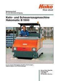 Prospekt Hako Kehrscheuersaugmaschine Hakomatic B1500