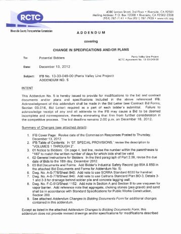 03 bid documents and forms - Riverside County Transportation ...