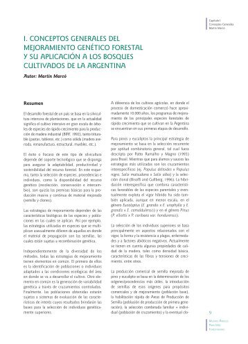 Conceptos Generales del Mejoramiento Genético Forestal y su ...