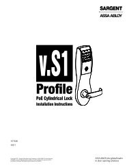 v.S1 Cylindrical Lock Installation Instructions 1.10 - Access Control ...