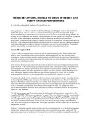 using behavioral models to drive rf design and verify system ...