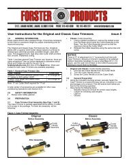 Original & Classic Case Trimmers Instructions - Forster Products