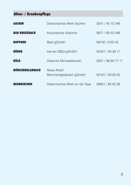 Das etwas andere Branchenbuch - Diakonie Rheinland-Westfalen ...