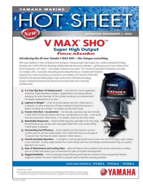 VMAX SHO Hot Sheet.indd - Yamaha