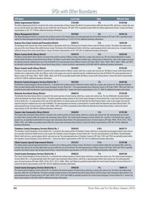 96-132 Texas Sales and Use Tax Rates Book Ã¢Â€Â“ January 2012
