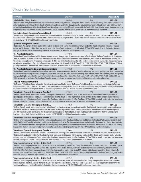 96-132 Texas Sales and Use Tax Rates Book Ã¢Â€Â“ January 2012