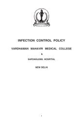 Guidelines for INFECTION CONTROL POLICY - Safdarjung Hospital