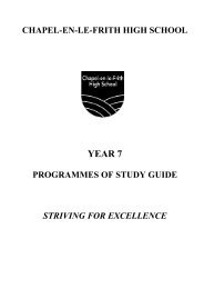 Programmes of Study Guide Year 7 - Chapel-en-le-Frith High School