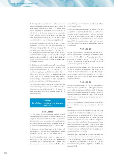 Rapport Tracfin 2011 - FONDAFIP