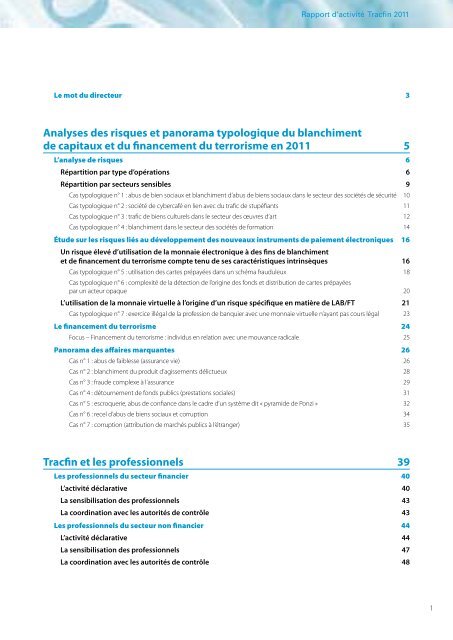 Rapport Tracfin 2011 - FONDAFIP