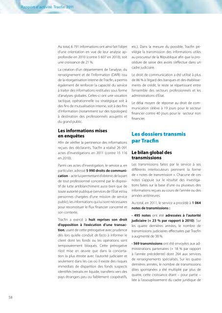 Rapport Tracfin 2011 - FONDAFIP