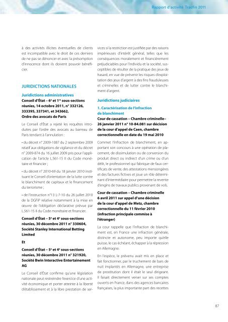 Rapport Tracfin 2011 - FONDAFIP