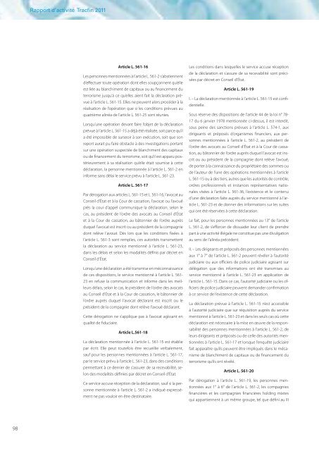 Rapport Tracfin 2011 - FONDAFIP