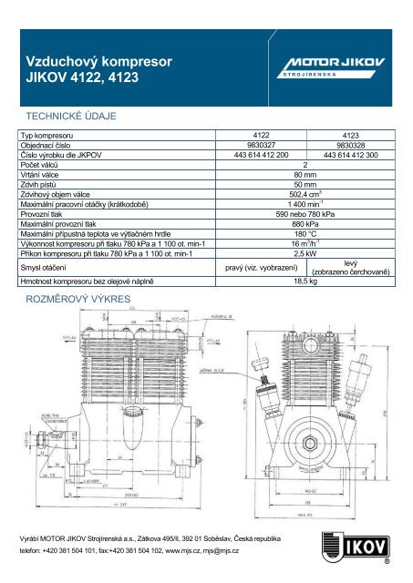 VzduchovÃ½ kompresor JIKOV 4102 - motor jikov group