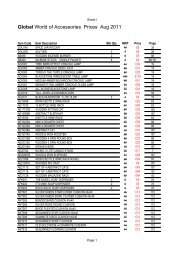 Global World of Accessories Prices Aug 2011 - Something Special