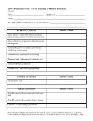 Clinical TOP observation form - UCSF School of Medicine