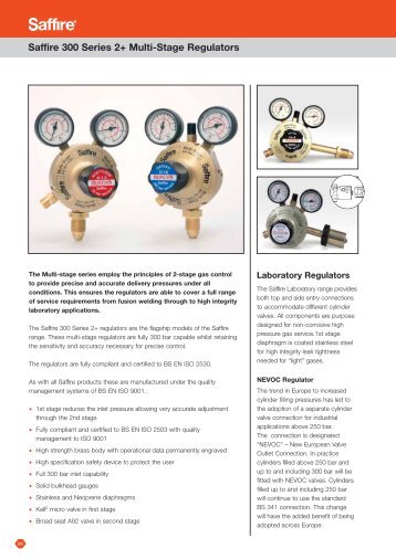 Saffire 300 Series 2+ Multi-Stage Regulators - Murex