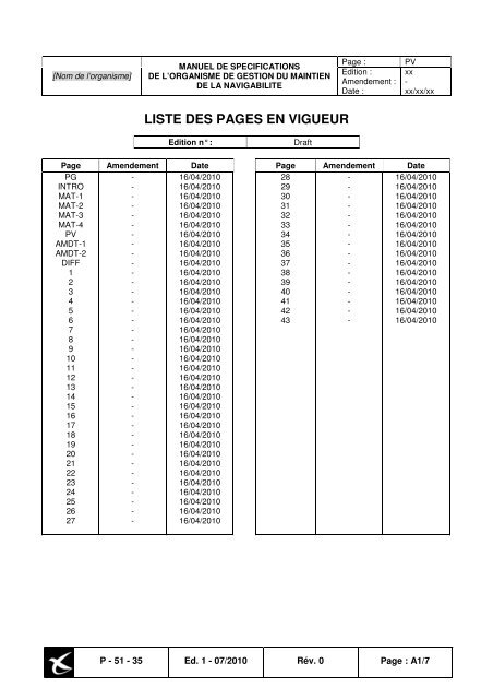 canevas de redaction du manuel des specifications de l'organisme ...