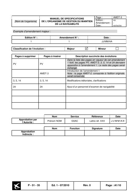 canevas de redaction du manuel des specifications de l'organisme ...