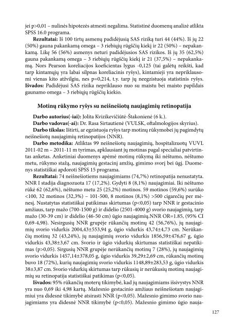 VILNIAUS UNIVERSITETO MEDICINOS FAKULTETO ... - SMD