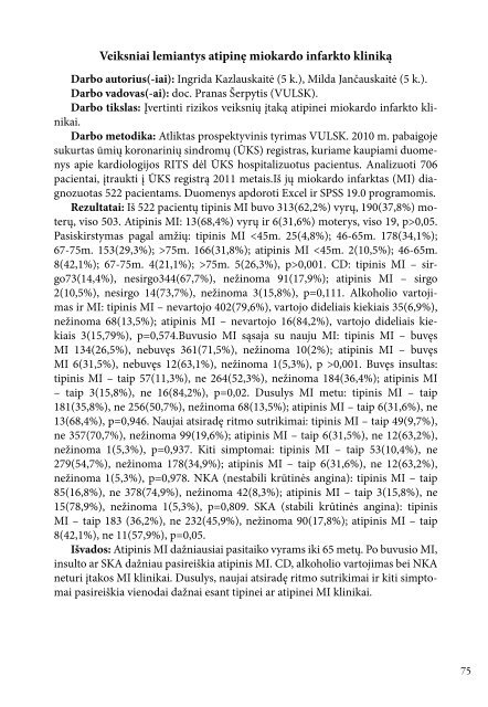 VILNIAUS UNIVERSITETO MEDICINOS FAKULTETO ... - SMD