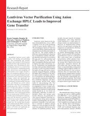 Lentivirus Vector Purification Using Anion ... - BioTechniques