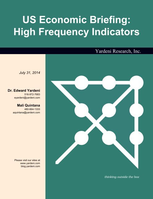 US Economic Briefing: High Frequency Indicators - Dr. Ed Yardeni's ...