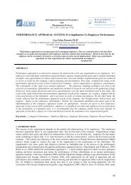 PERFORMANCE APPRAISAL SYSTEM - Management Journals