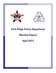 Police Department Monthly Report - City of Park Ridge