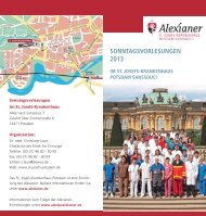 SONNTAGSVORLESUNGEN 2013 - Alexianer Potsdam