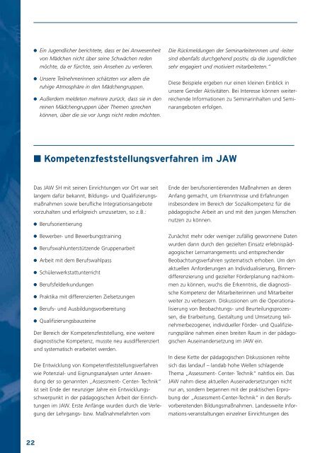 Geschäftsbericht - JAW Schleswig-Holstein