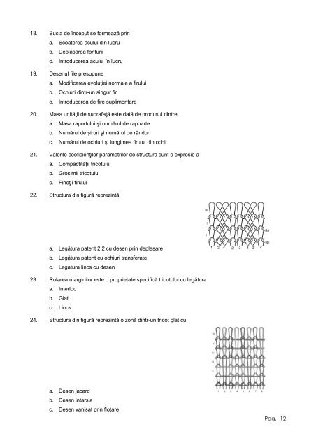 Examen de diploma - Tehnologia Tricoturilor si Confectiilor