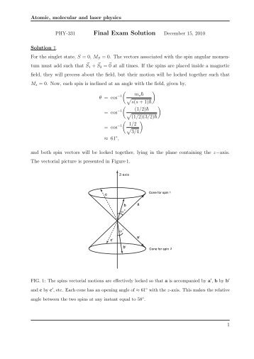 Final Exam Solution - Experimental Physics
