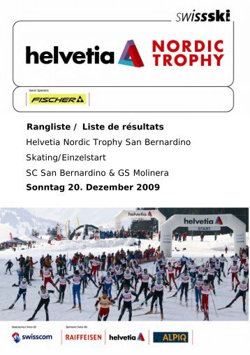 Rangliste / Liste de rÃ©sultats Helvetia Nordic Trophy San Bernardino ...