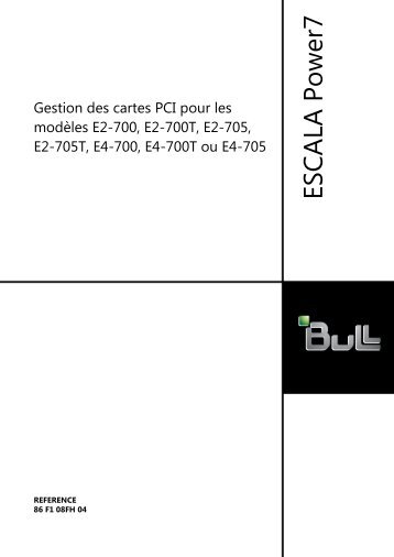 86F108FH04-Gestion des cartes PCI pour les modÃ¨les - Bull