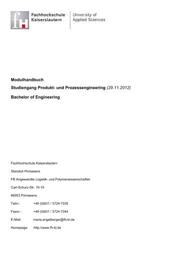 Bachelor of Engineering - Fhinfo - Fachhochschule Kaiserslautern