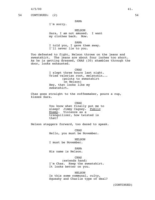 SWEET NOVEMBER - Daily Script