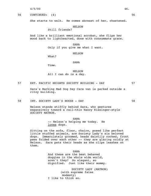 SWEET NOVEMBER - Daily Script