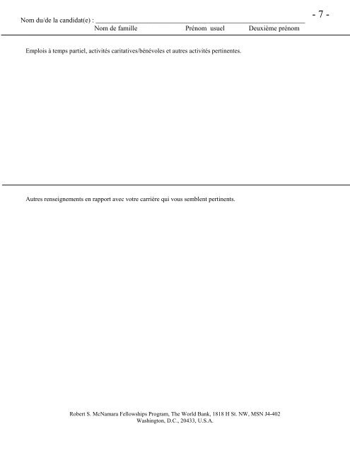 Dossier de candidature 2012 - World Bank Internet Error Page ...