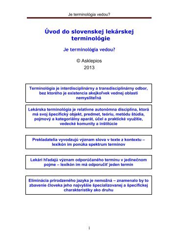 Úvod do lekárskej terminológie - datasolution.sk