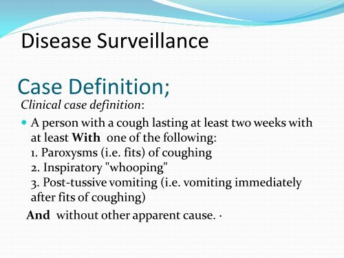 CLINICAL PRESENTATION AND MANAGEMENT OF PERTUSSIS