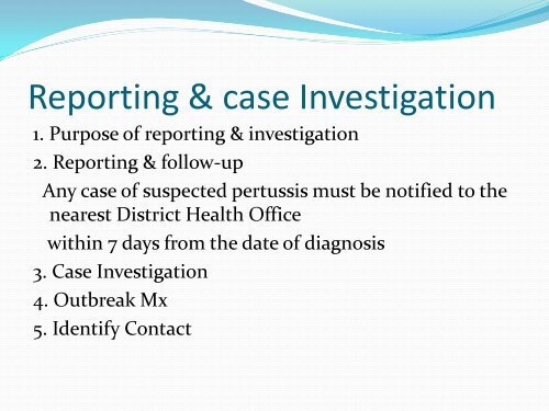 CLINICAL PRESENTATION AND MANAGEMENT OF PERTUSSIS