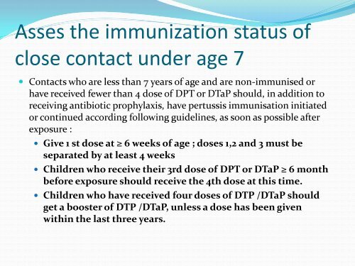 CLINICAL PRESENTATION AND MANAGEMENT OF PERTUSSIS