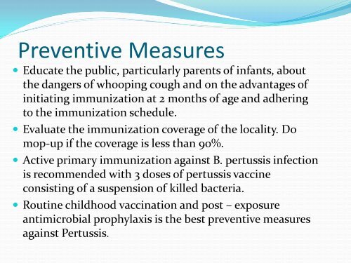 CLINICAL PRESENTATION AND MANAGEMENT OF PERTUSSIS