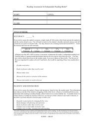 pics Teachers College Running Records Level L levels l z reading assessment the