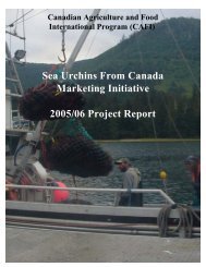Sea Urchins From Canada Marketing Initiative 2005/06 Project Report
