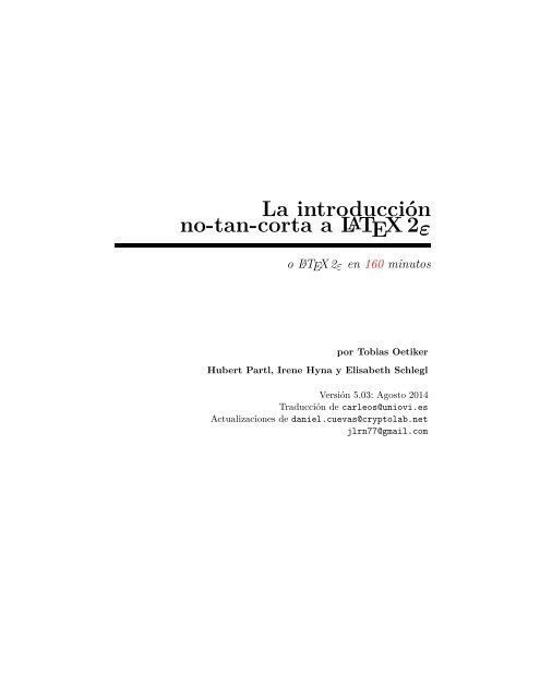 La introducciÃ³n no-tan-corta a LATEX2Îµ